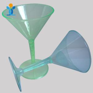 Transparent plastic wine glass